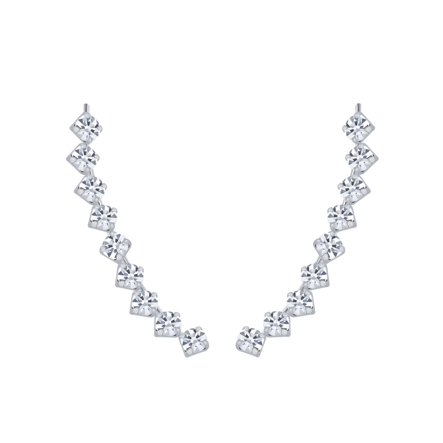 Boucles d'Oreilles Argent 925 & Zirconiums – Élégance Épurée et Éclat Sublime