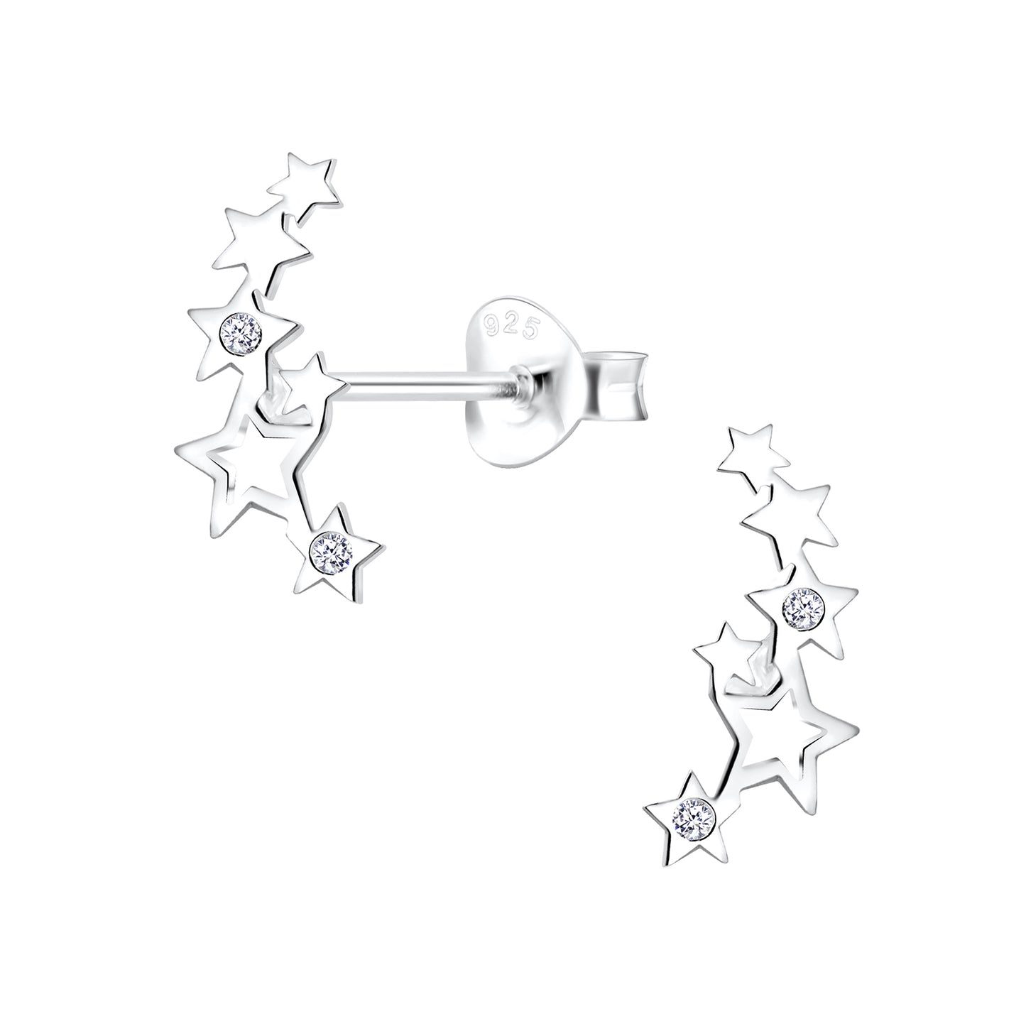 Boucles d'Oreilles Étoiles Argent 925 – Élégance Céleste et Brillance Subtile