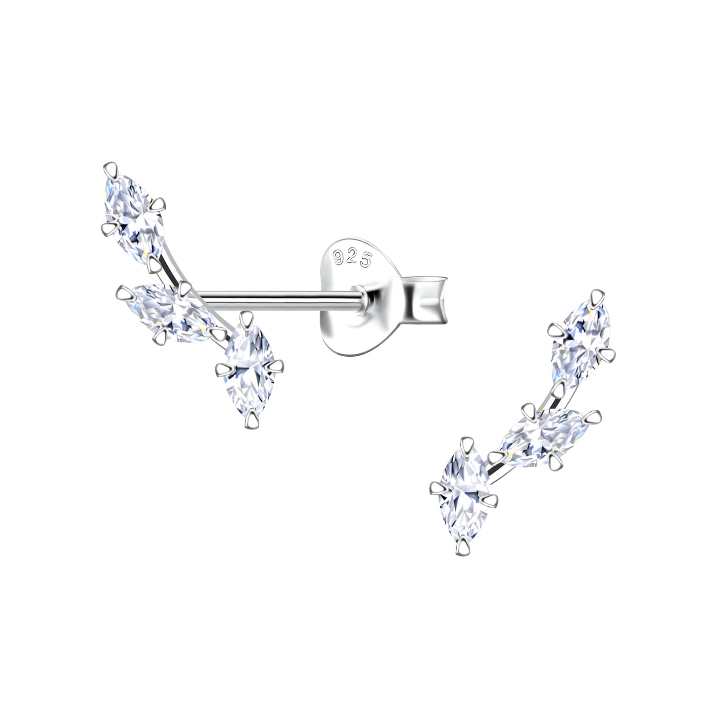 Boucles d'Oreilles Montantes en Argent 925 – Élégance Brillante et Tendance pour Femme