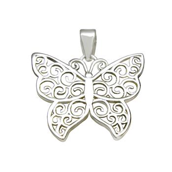 Pendentif Papillon Argent 925 Rhodié