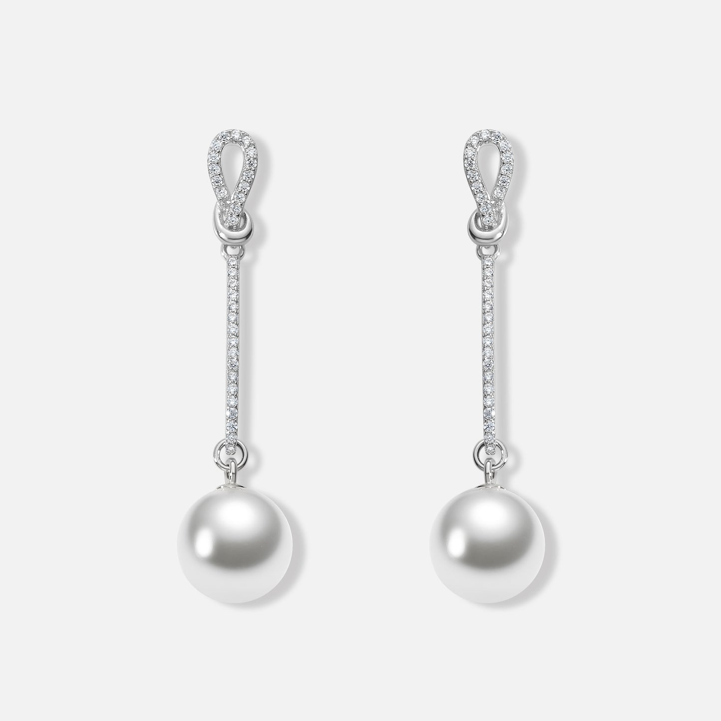 Boucles d’oreilles pendantes en Argent 925 avec perles et zirconiums – Élégance intemporelle et éclat raffiné