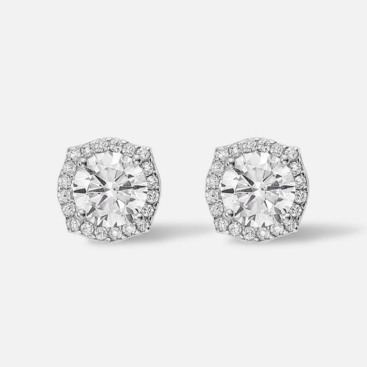 Puces d’oreilles Halo en Argent 925 – Éclat Diamant & Raffinement