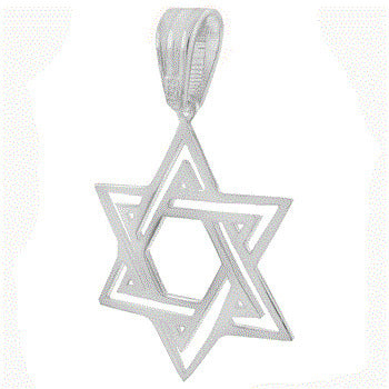 Pendentif Étoile de David ajourée en Argent 925 Rhodié – Bijou Judaïque Élégant