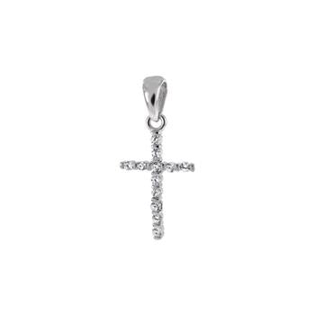 Pendentif Croix en Argent 925 & Zirconiums – Foi et Brillance Élégante
