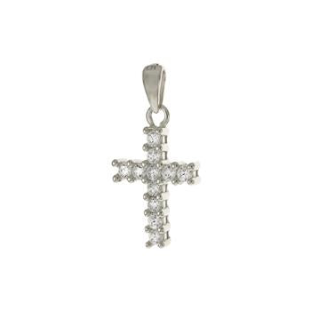 Pendentif Croix Argent 925 & Zirconiums – Design Brillant et Raffiné