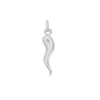 Pendentif Corne Italienne en Argent 925 Rhodié – Porte-Bonheur Élégant et Intemporel