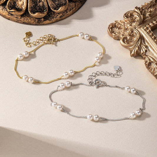Bracelet perles en argent 925 rhodié – Élégance intemporelle