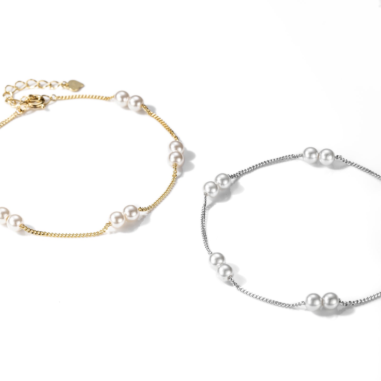 Bracelet perles en argent 925 rhodié – Élégance intemporelle