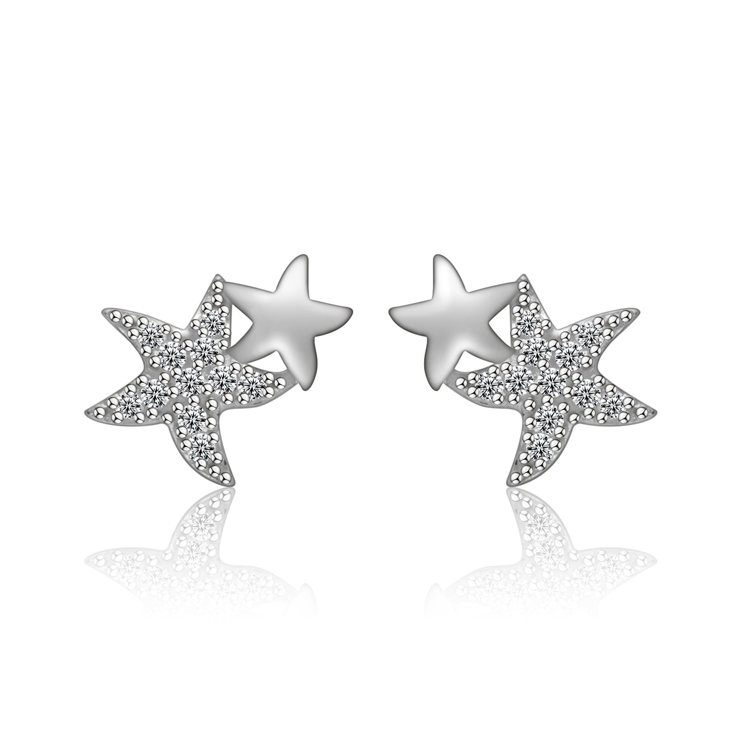 Boucles d’oreilles étoile de mer en argent 925 – Élégance marine et brillance raffinée