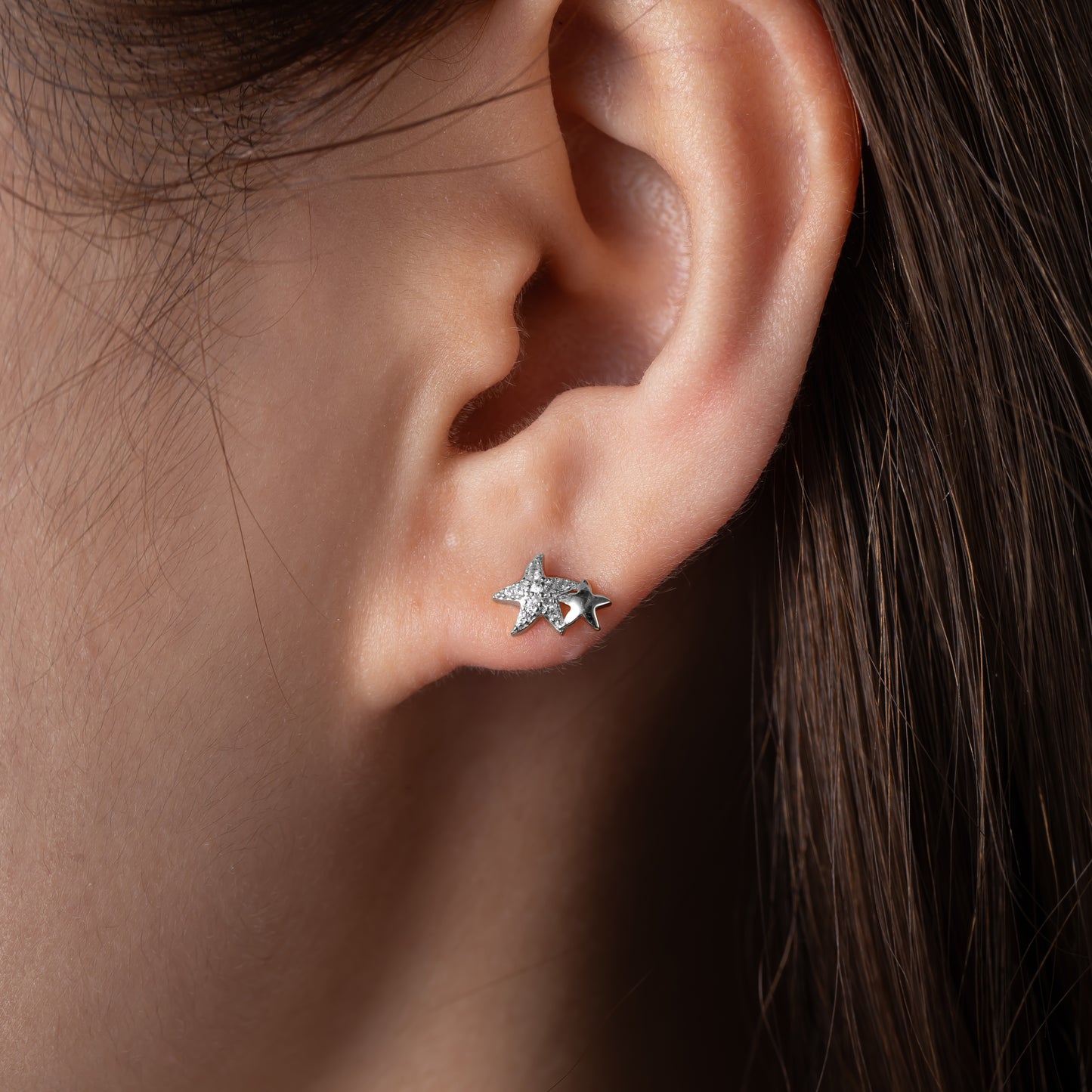 Boucles d’oreilles étoile de mer en argent 925 – Élégance marine et brillance raffinée