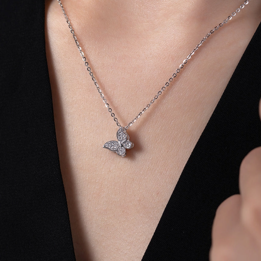 Collier papillon en argent 925 – Brillance délicate pour un style aérien et féminin