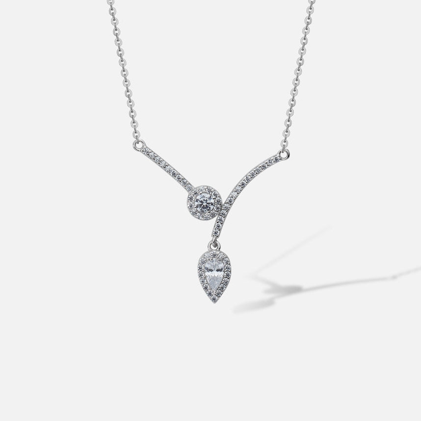 Collier Femme en Argent 925 et Zirconium – Élégance Goutte Étincelante