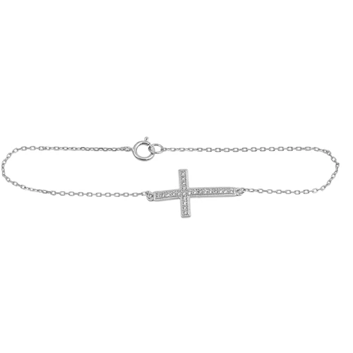 Bracelet Croix en Argent 925 et Zirconium – Bijou Fin et Intemporel