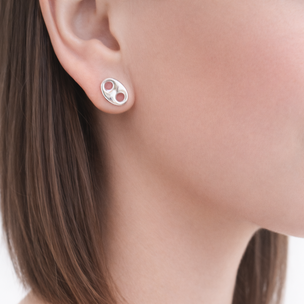 Boucles d’oreilles grain de café – Argent 925 rhodié