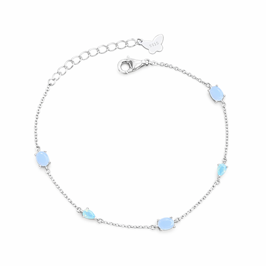 Bracelet pierres bleues délicates – Argent 925 rhodié