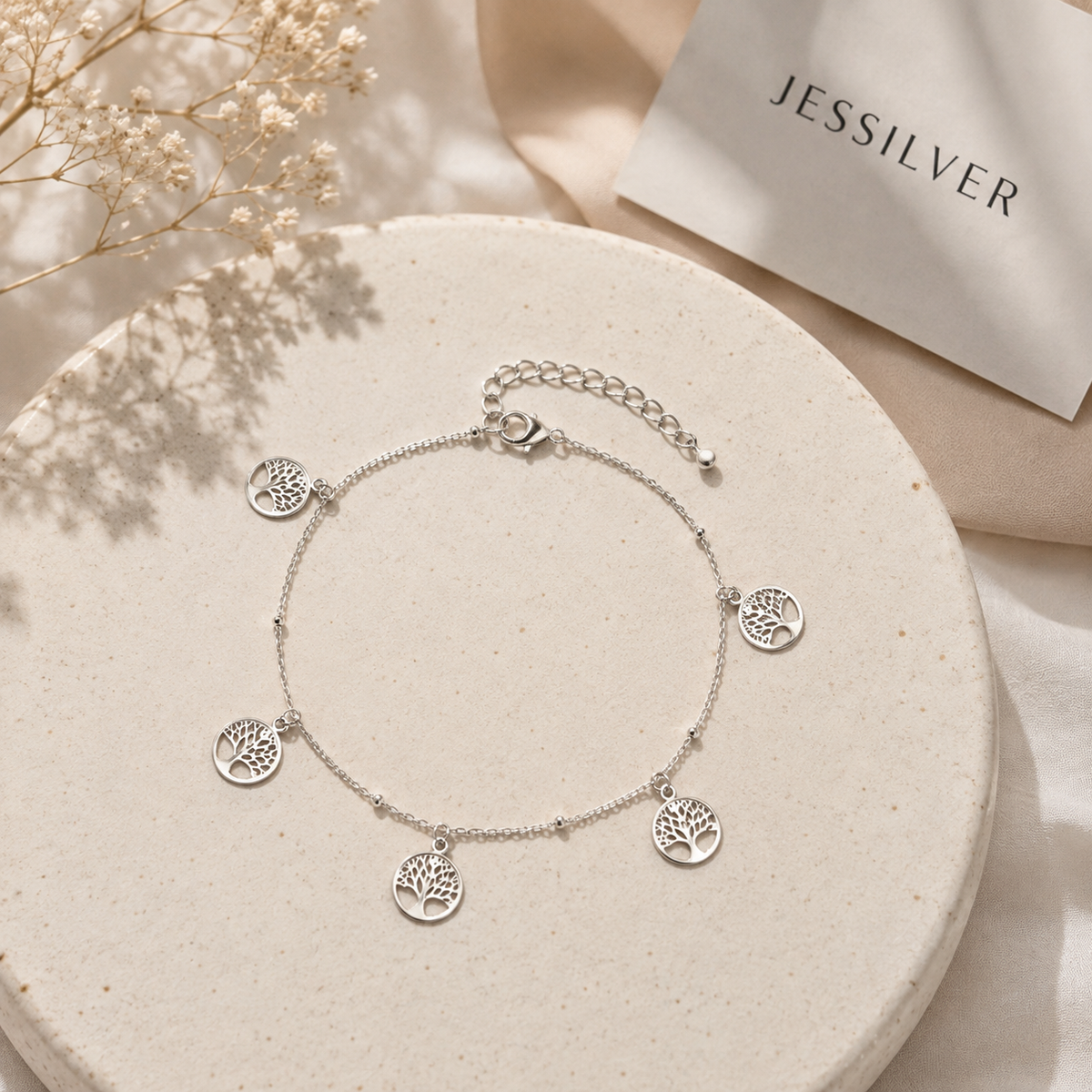Bracelet Arbre de Vie en Argent 925 Rhodié – Bijou Fin et Symbolique