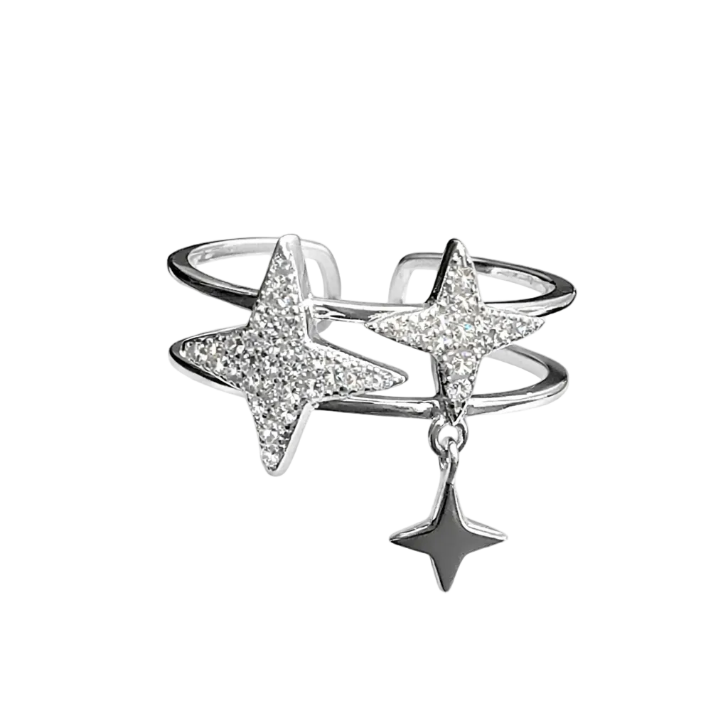 BAGUE ÉLASTIQUE ÉTOILE OXYDE DE ZIRCONIUM Argent 925