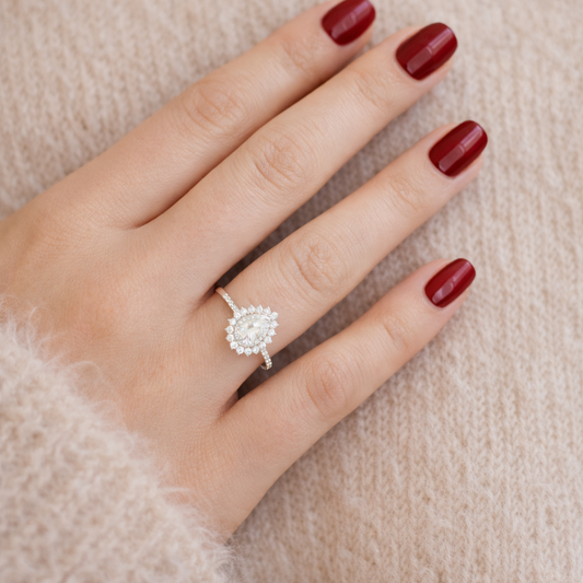 Bague Poire Zircon Argent 925 Rhodié – Bague Femme Élégante