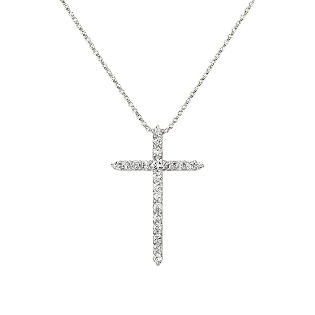 Pendentif Croix Argent 925 Entièrement Sertie – Éclat Total & Symbolisme Fort