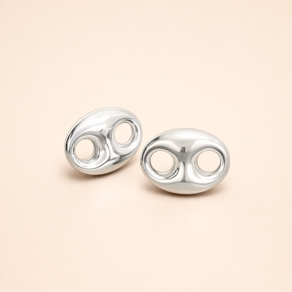 Boucles d’oreilles grain de café – Argent 925 rhodié