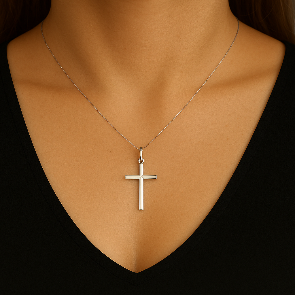 Pendentif Croix en Argent 925 – Élégance Minimaliste & Symbolique Forte