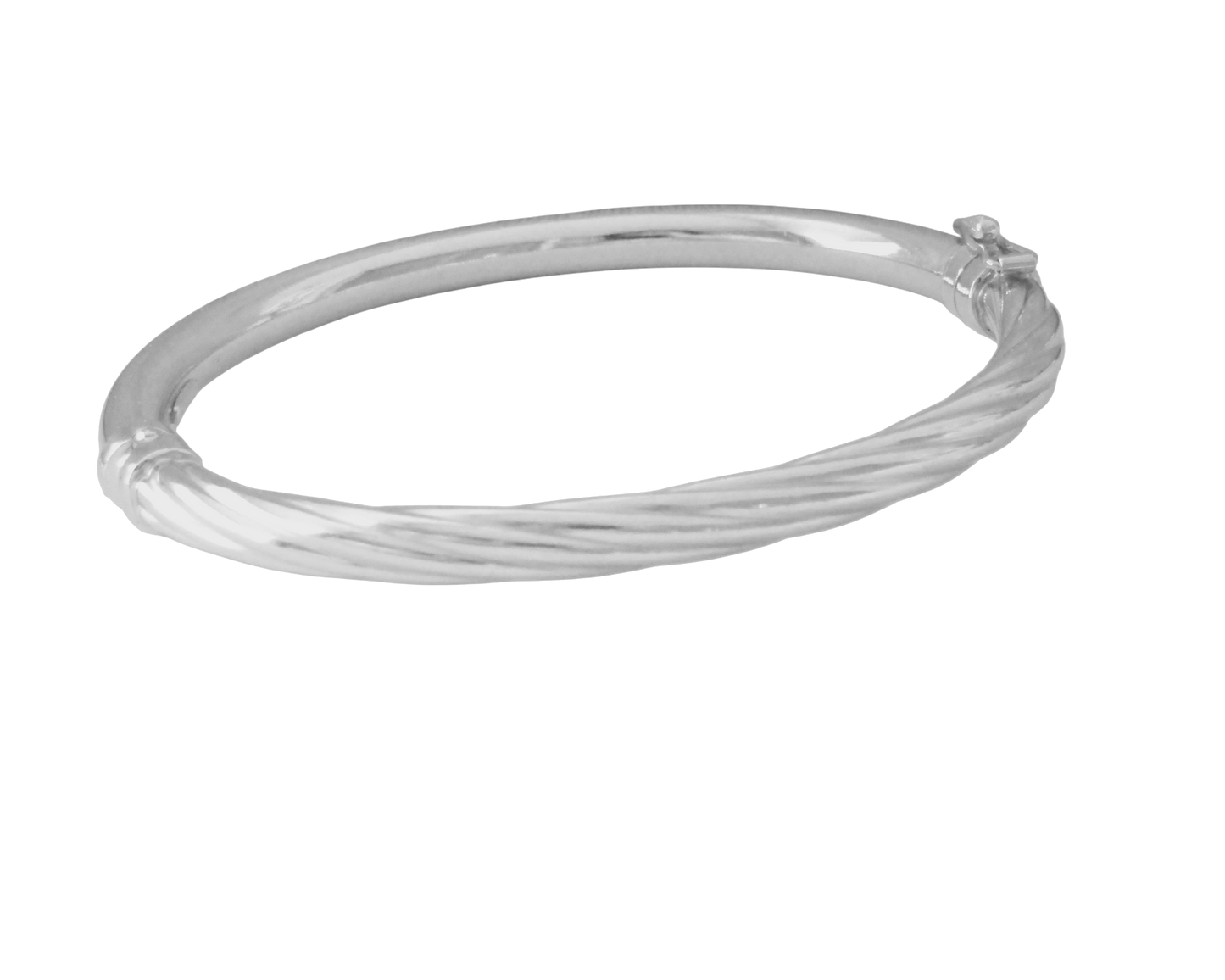 Bracelet réversible en argent 925 rhodié – Un côté lisse, un côté torsadé, deux styles en un bijou