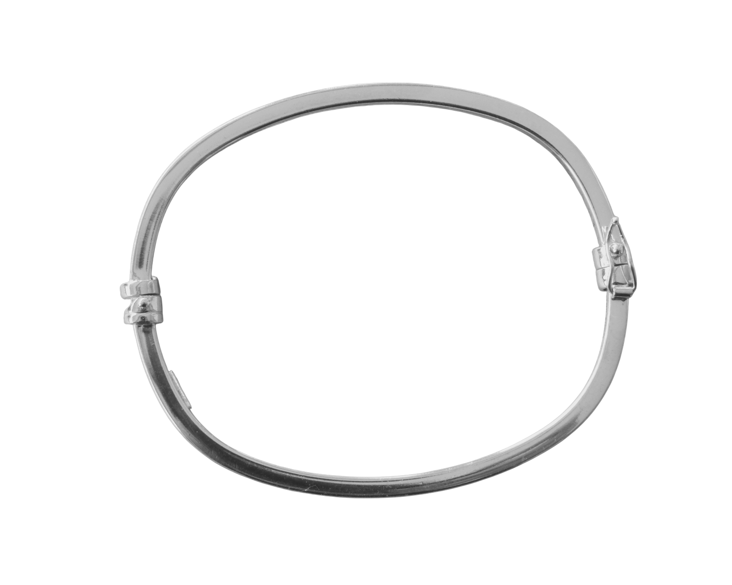 Bracelet rigide lisse en argent 925 rhodié – Élégance minimaliste et éclat intemporel