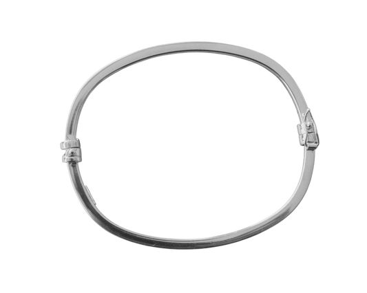 Bracelet rigide lisse en argent 925 rhodié – Élégance minimaliste et éclat intemporel