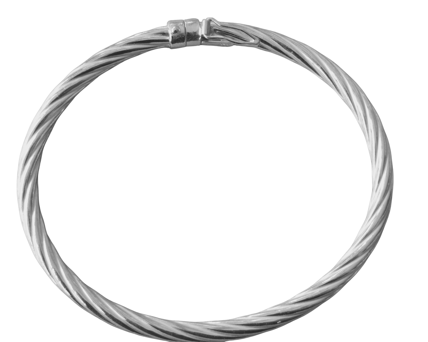 Bracelet torsadé intégral en argent 925 rhodié – Raffinement pur et éclat durable