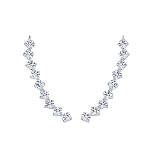 Boucles d'Oreilles Argent 925 & Zirconiums – Élégance Épurée et Éclat Sublime