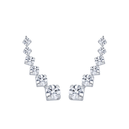 Boucles d'Oreilles Argent 925 & Zirconiums – Éclat Intemporel et Élégance Subtile