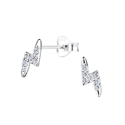 Boucles d'Oreilles Éclair en Argent 925 pour Femme – Bijou Tendance, Brillant et Hypoallergénique