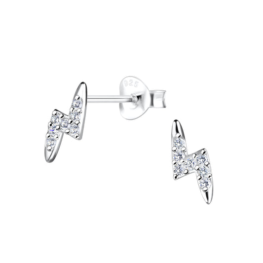 Boucles d'Oreilles Éclair en Argent 925 pour Femme – Bijou Tendance, Brillant et Hypoallergénique