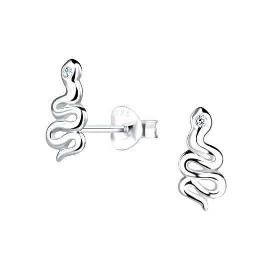 Boucles d'Oreilles Serpent en Argent 925 – Bijou Femme Brillant et Tendance