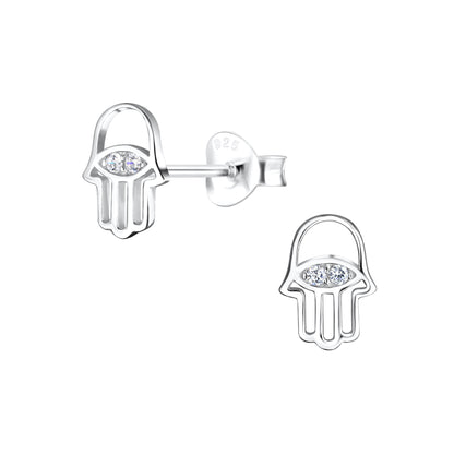 Boucles d'Oreilles Main de Fatma en Argent 925 – Bijou Protecteur et Élégant pour Femme