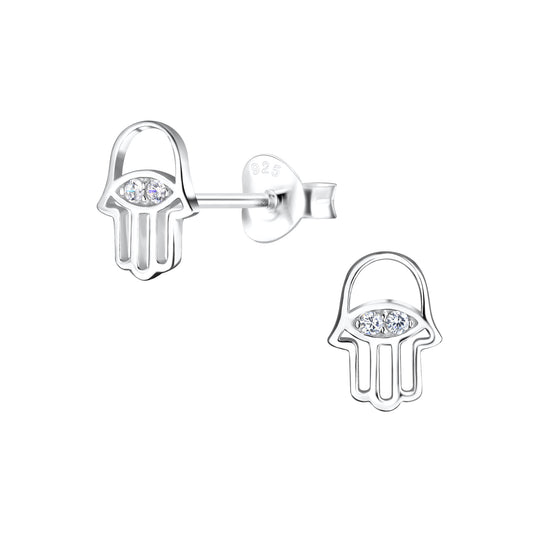 Boucles d'Oreilles Main de Fatma en Argent 925 – Bijou Protecteur et Élégant pour Femme
