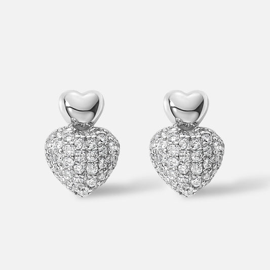 Boucles d'Oreilles Cœur en Argent 925 – Éclat Intemporel