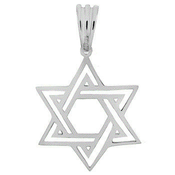 Pendentif Étoile de David ajourée en Argent 925 Rhodié – Bijou Judaïque Élégant