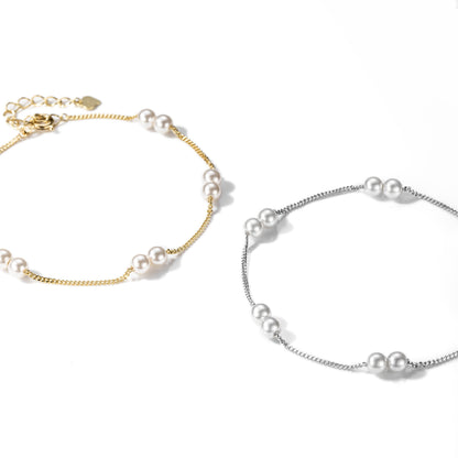 Bracelet perles en argent 925 rhodié – Élégance intemporelle