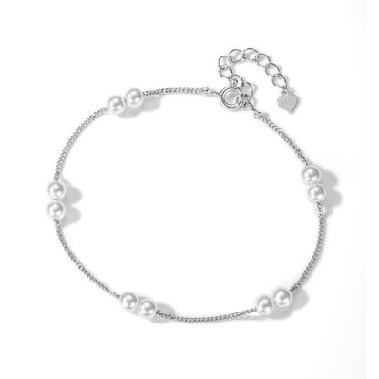 Bracelet perles en argent 925 rhodié – Élégance intemporelle
