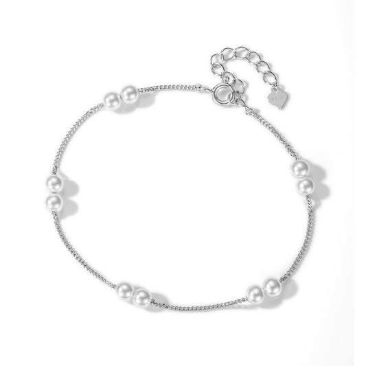 Bracelet perles en argent 925 rhodié – Élégance intemporelle