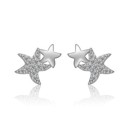 Boucles d’oreilles étoile de mer en argent 925 – Élégance marine et brillance raffinée
