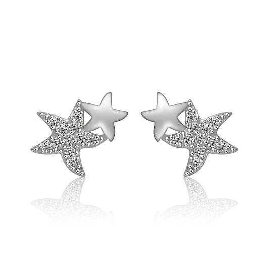 Boucles d’oreilles étoile de mer en argent 925 – Élégance marine et brillance raffinée