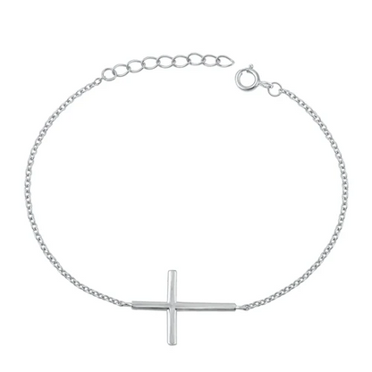 Bracelet Croix Minimaliste en Argent 925 – Bijou Fin et Moderne