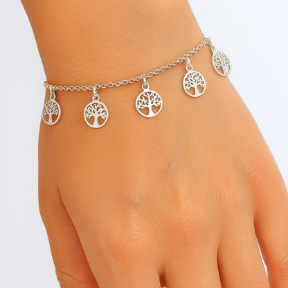Bracelet Arbre de Vie en Argent 925 Rhodié – Bijou Fin et Symbolique