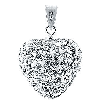 Pendentif Cœur Cristal Blanc en Argent 925 Rhodié – Bijou Éclatant et Élégant