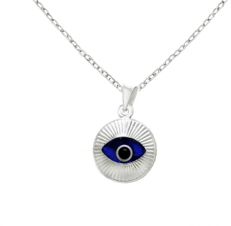 Pendentif œil bleu en argent 925 rhodié – Talisman protecteur et éclat symbolique