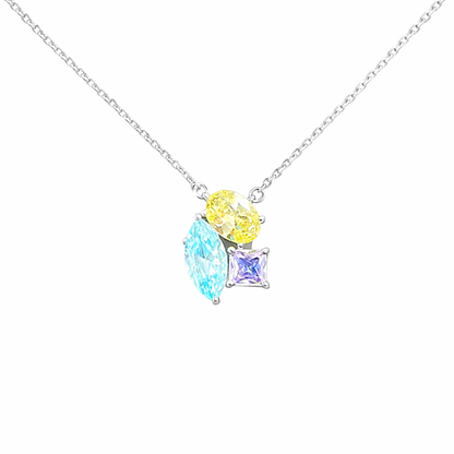 Collier multicolore pierres éclatantes – Argent 925 rhodié
