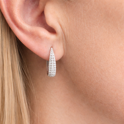 Boucles d’oreilles pavées élégantes – Argent 925 rhodié