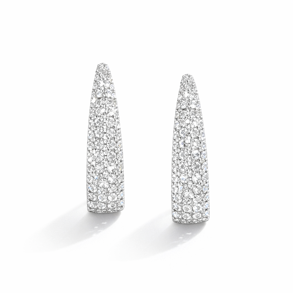 Boucles d’oreilles pavées élégantes – Argent 925 rhodié